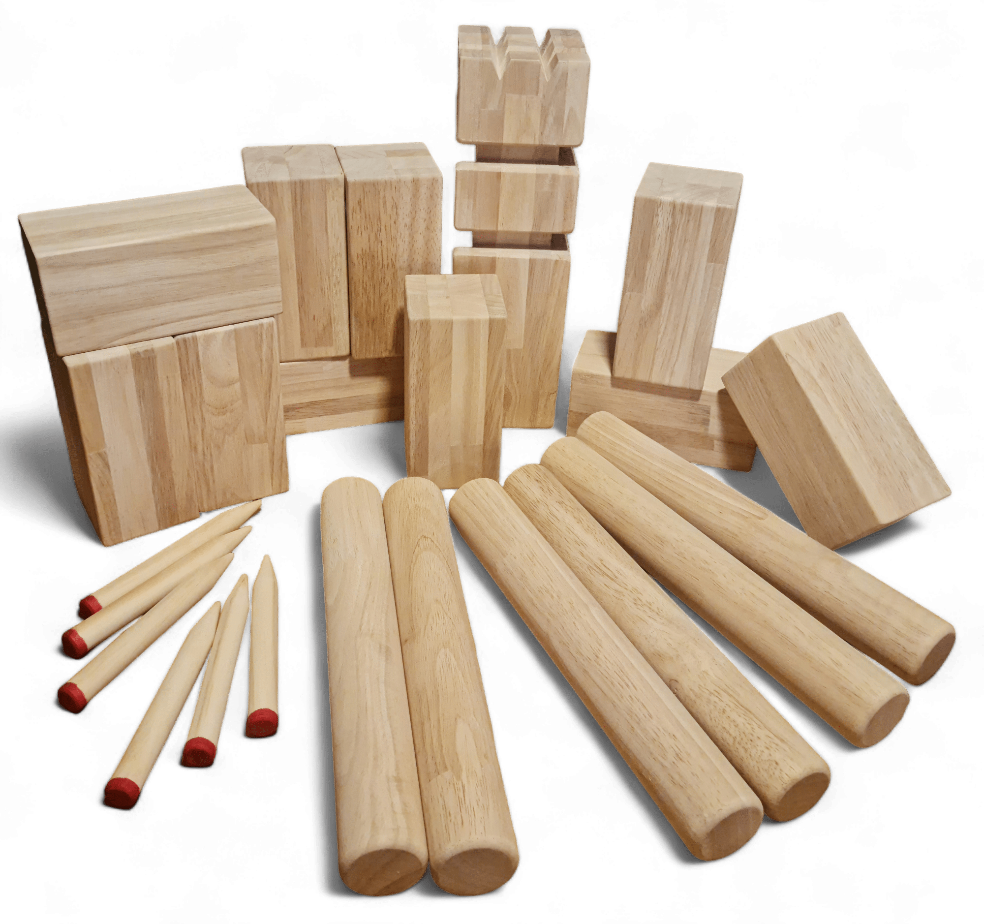 Kubb Spiel Gummibaum XXL - 8,5kg, WM-Größe 2 komplettes Kubb Set Gummibaum Größe XXL -2