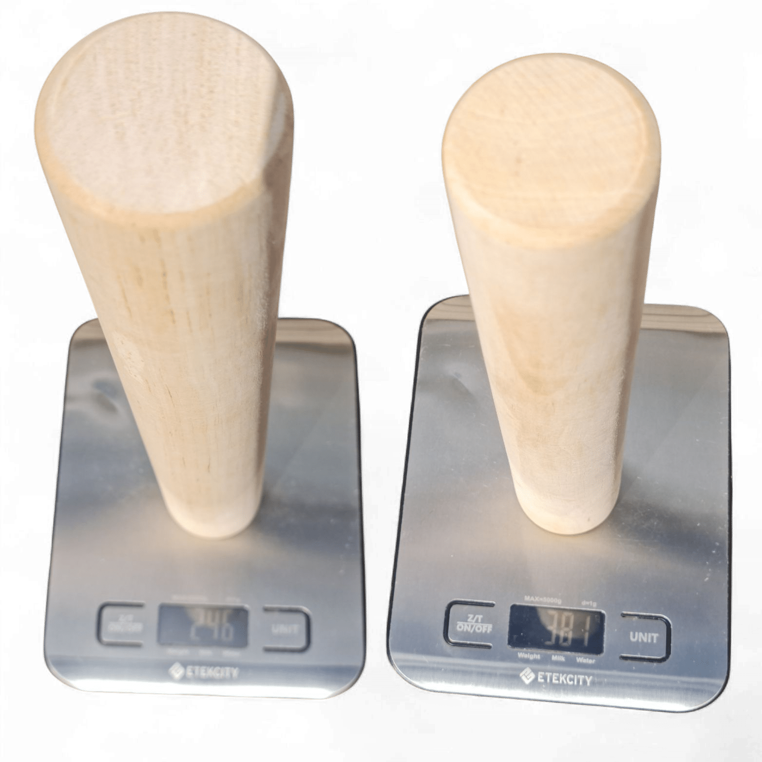 Wurfholz-Differenzen Gewichtsunterschied beim Kubb Wurfholz