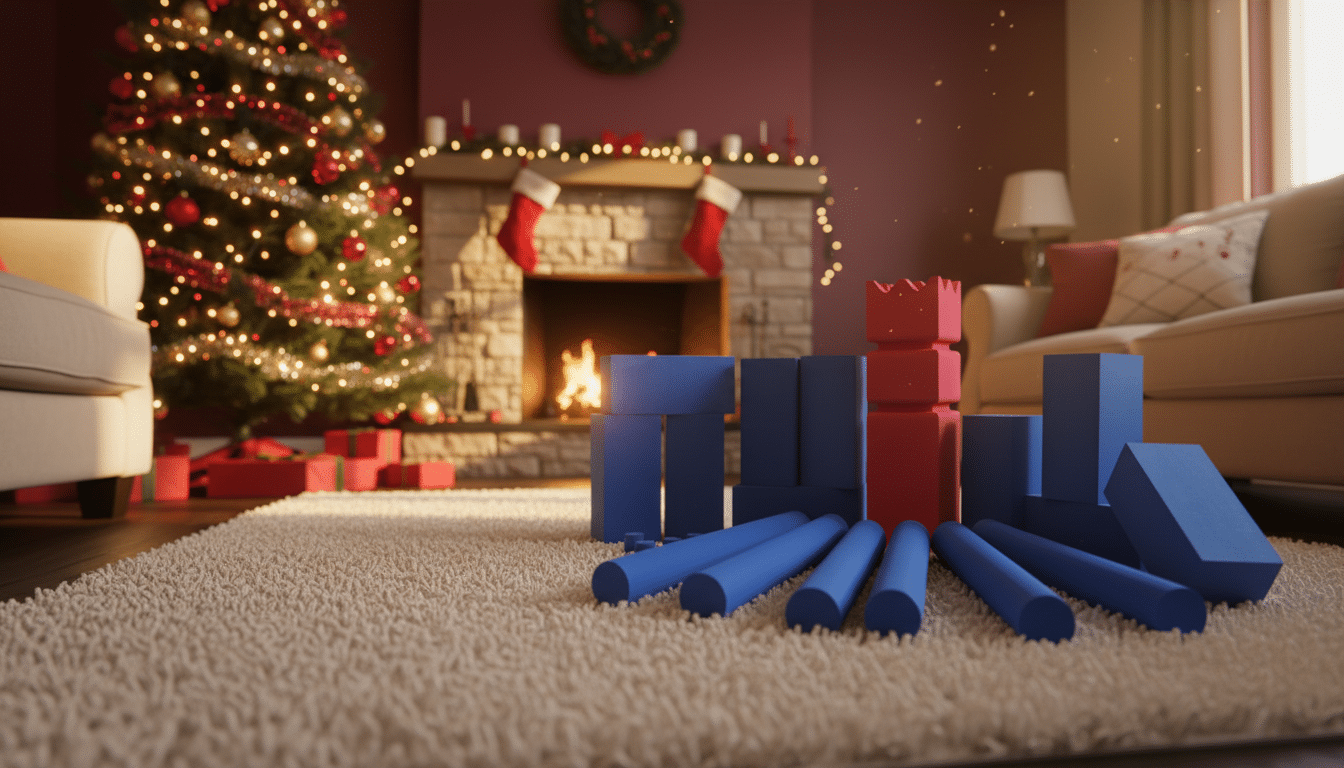 Gemütliches Wohnzimmer mit Kubb Spiel