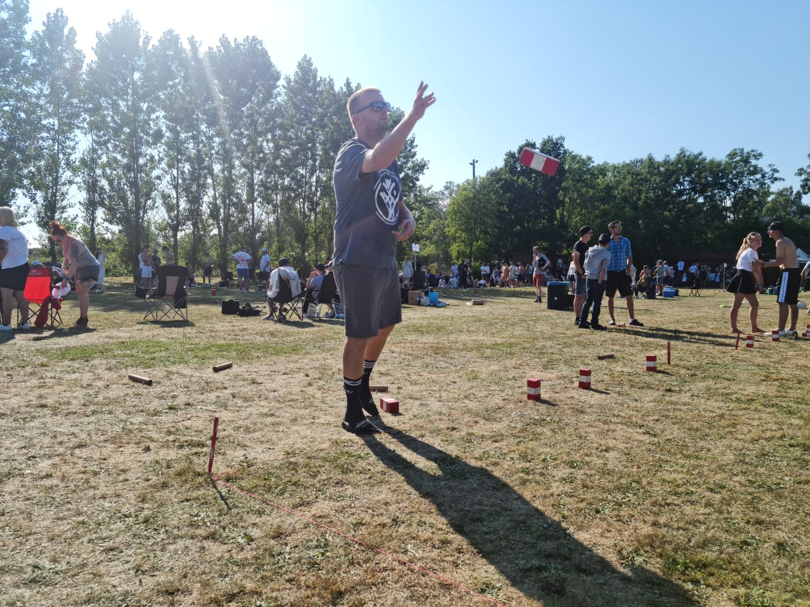 Robert Harnack, vierfacher Kubb-Weltmeister, bei der Kubb-WM auf Gotland